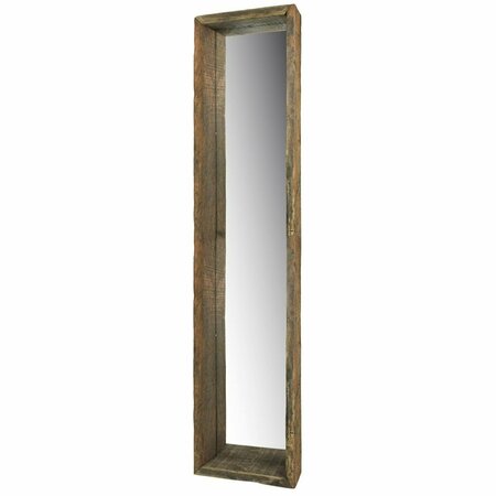 HOMEROOTS Wooden Mirrored Shelf, Natural 396709